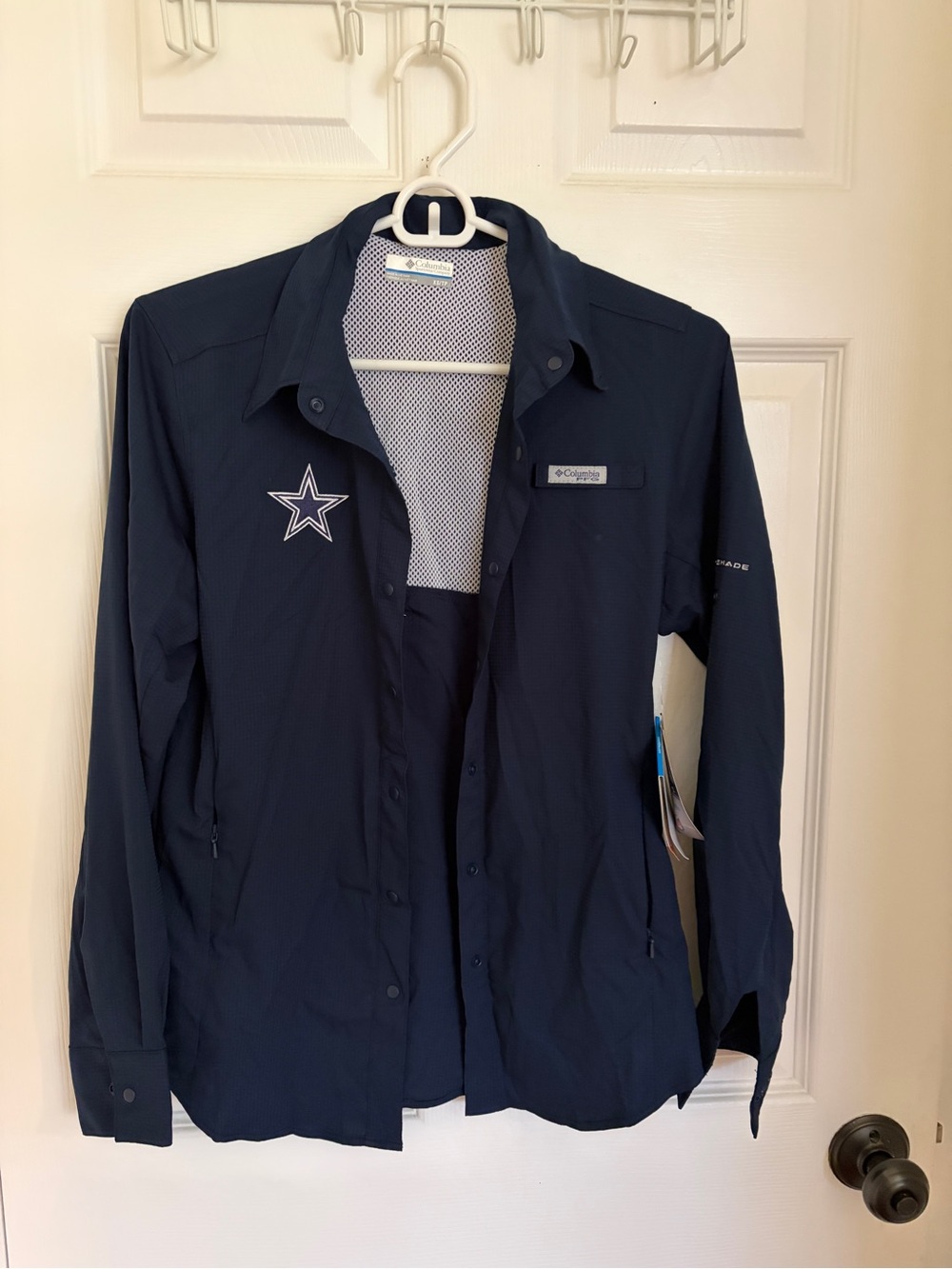 Columbia Women's Navy Dallas Cowboys Utility Button-Up Jacket